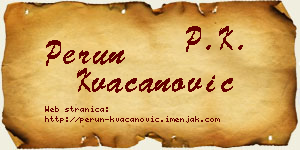 Perun Kvačanović vizit kartica